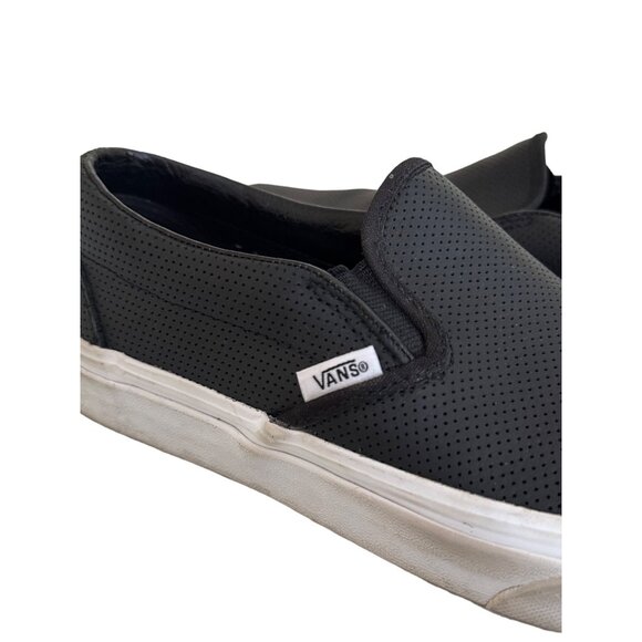 Vans Slip-On Shoes Low Top Black Perforated Sneaker Womens Size 8.5 - Picture 7 of 15
